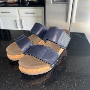 Elegant Navy Wedge Sandals